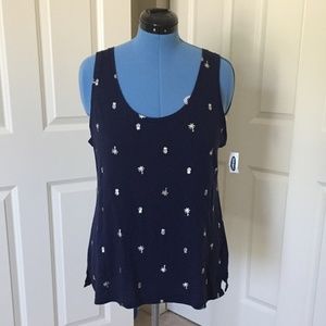 Old Navy Everywear Tank - Pineapple & Palm Print